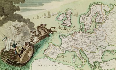 Map illustrating the Naval Attack on England by Napoleon Bonaparte, c.1803-04 by French School